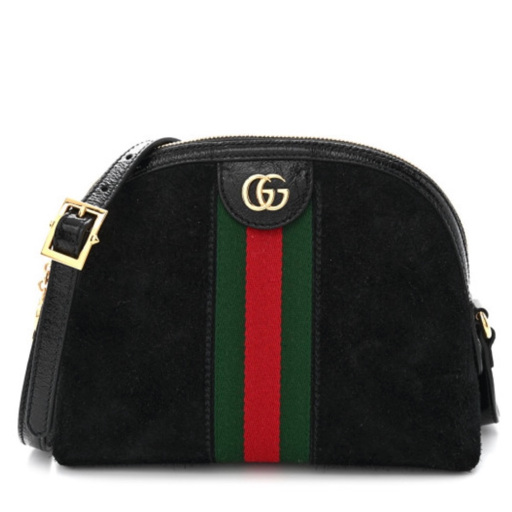 Gucci Suede Patent Web GG Small Ophidia Shoulder Bag
